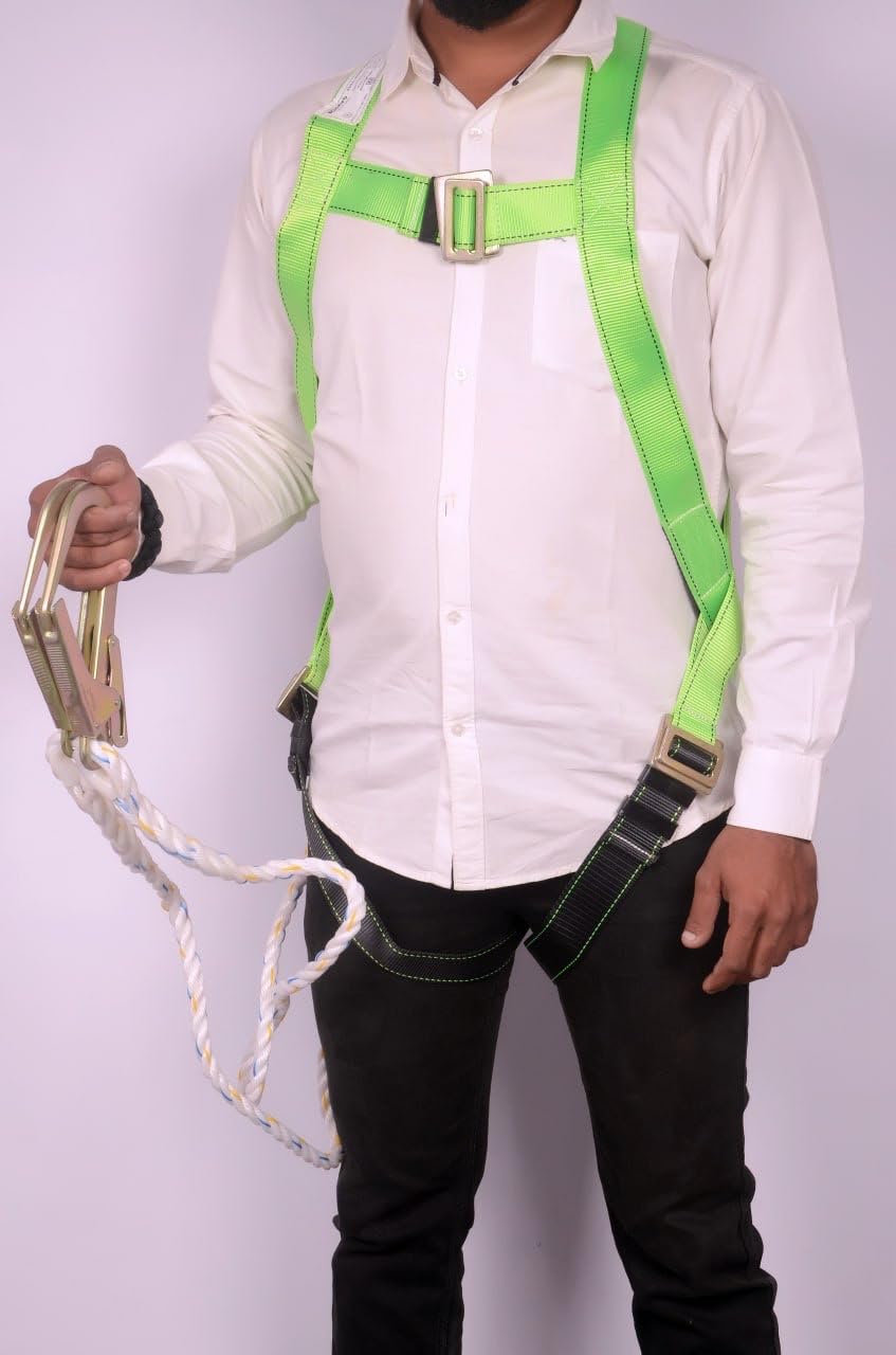 Lift-UP Industrial Safety Belt Harness Full body type, with double Scaffolding Hooks with Shock Absorber Harness Safety Belt for Inustrial Safety and Height Working