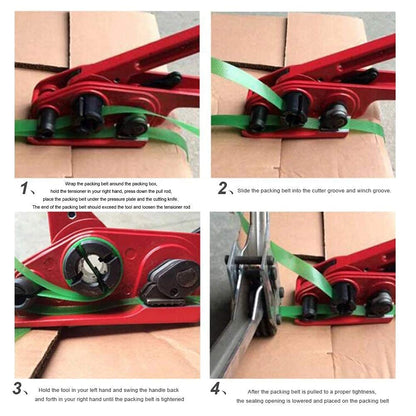 Manual PP/PET Strapping Machine 12-19mm Poly Strapping Tensioner Flexible Packaging Bands Binding Machine Strapping Tool