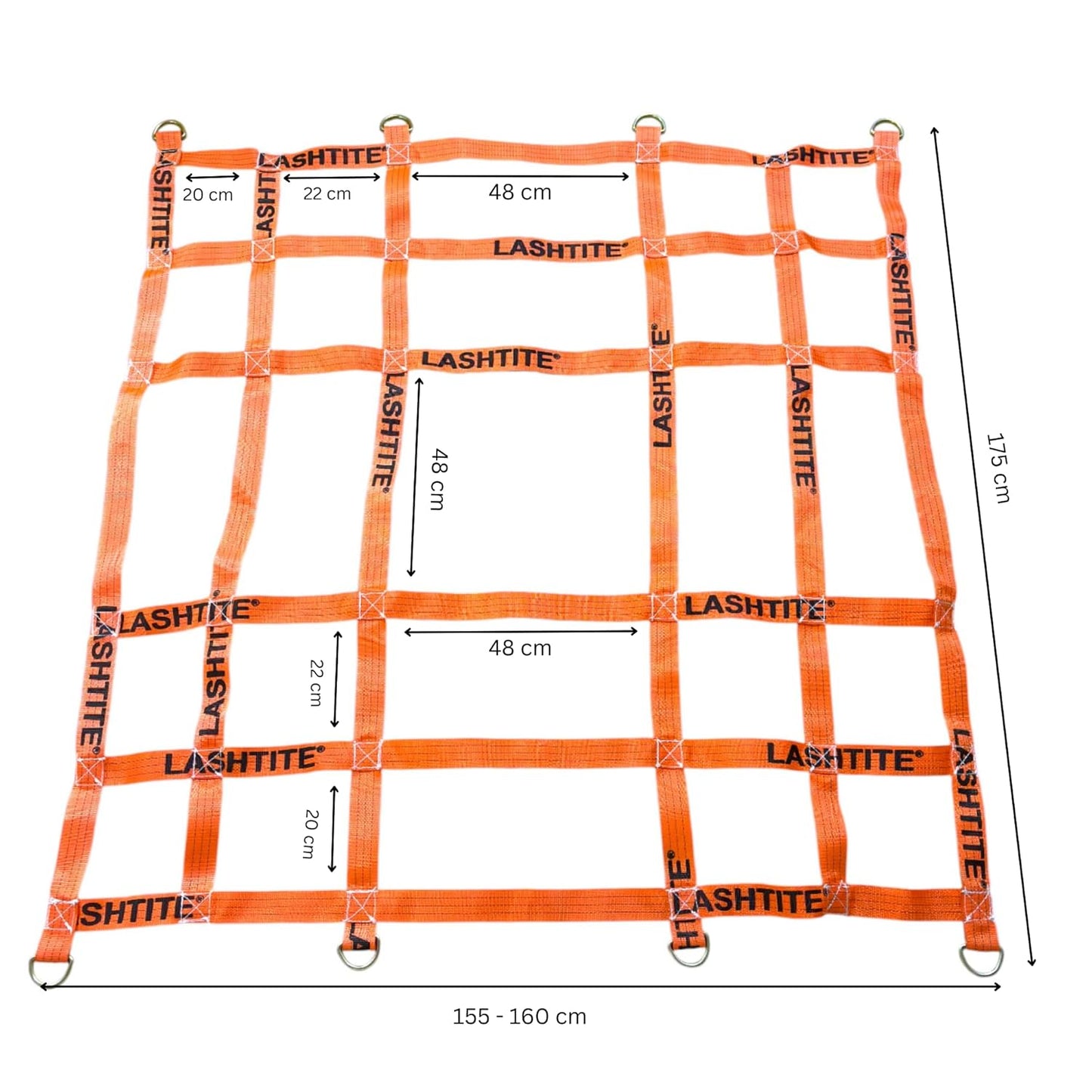 LASHTITE Heavy-Duty Cargo Net with D-Rings | Industrial Load Securing Net for Trucks, Trailers & Logistics