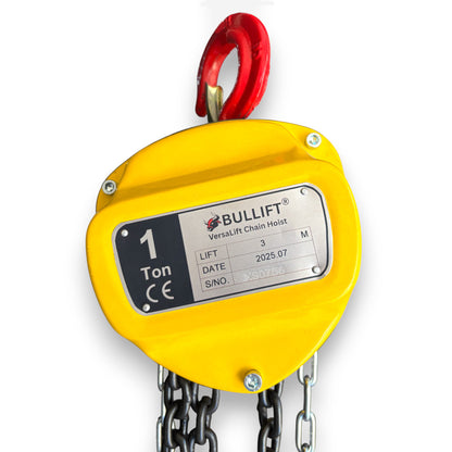 "BULLIFT" 1 Ton x 3 Mtrs - Chain Pulley Block
