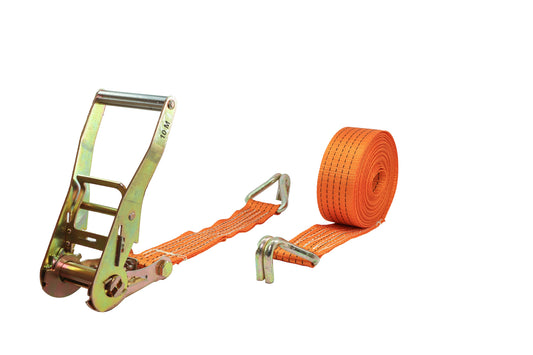 LASHTITE Heavy Duty Ratchet Cargo Lashing Belt 50mm x 10Mtrs (BS - 5000 Kgs) - Two Part Type with Double J Hooks